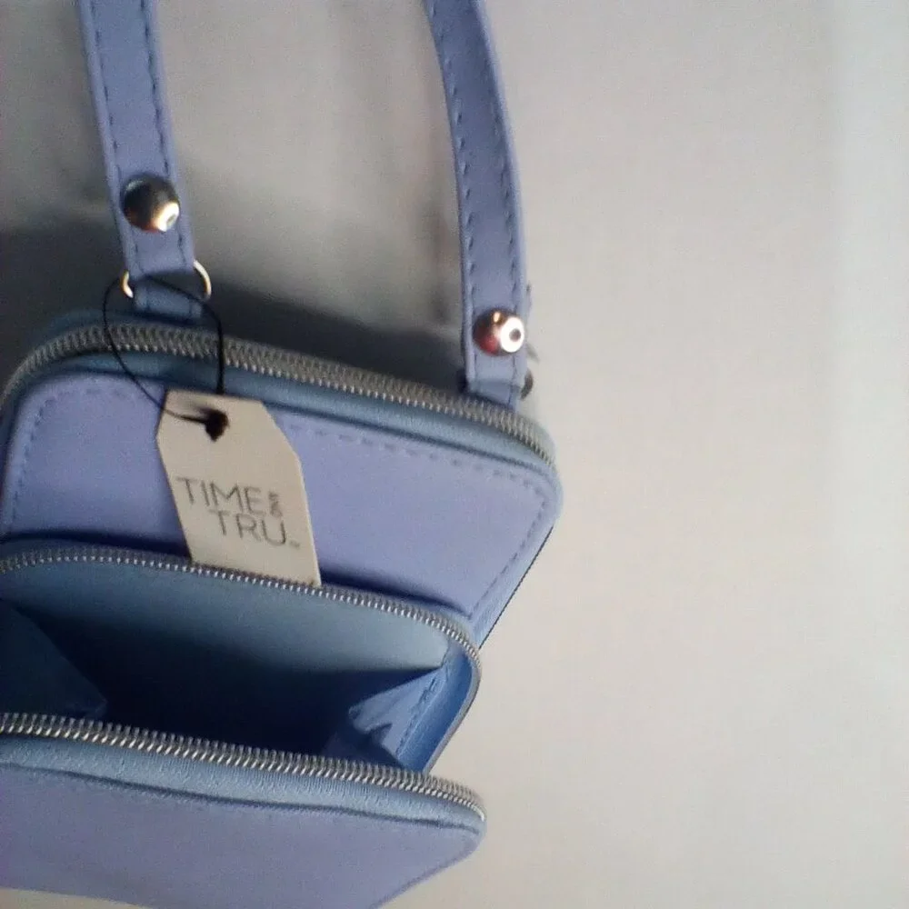 TIME AND TRUE‎ CROSS BODY PURSE LIGHT BLUE